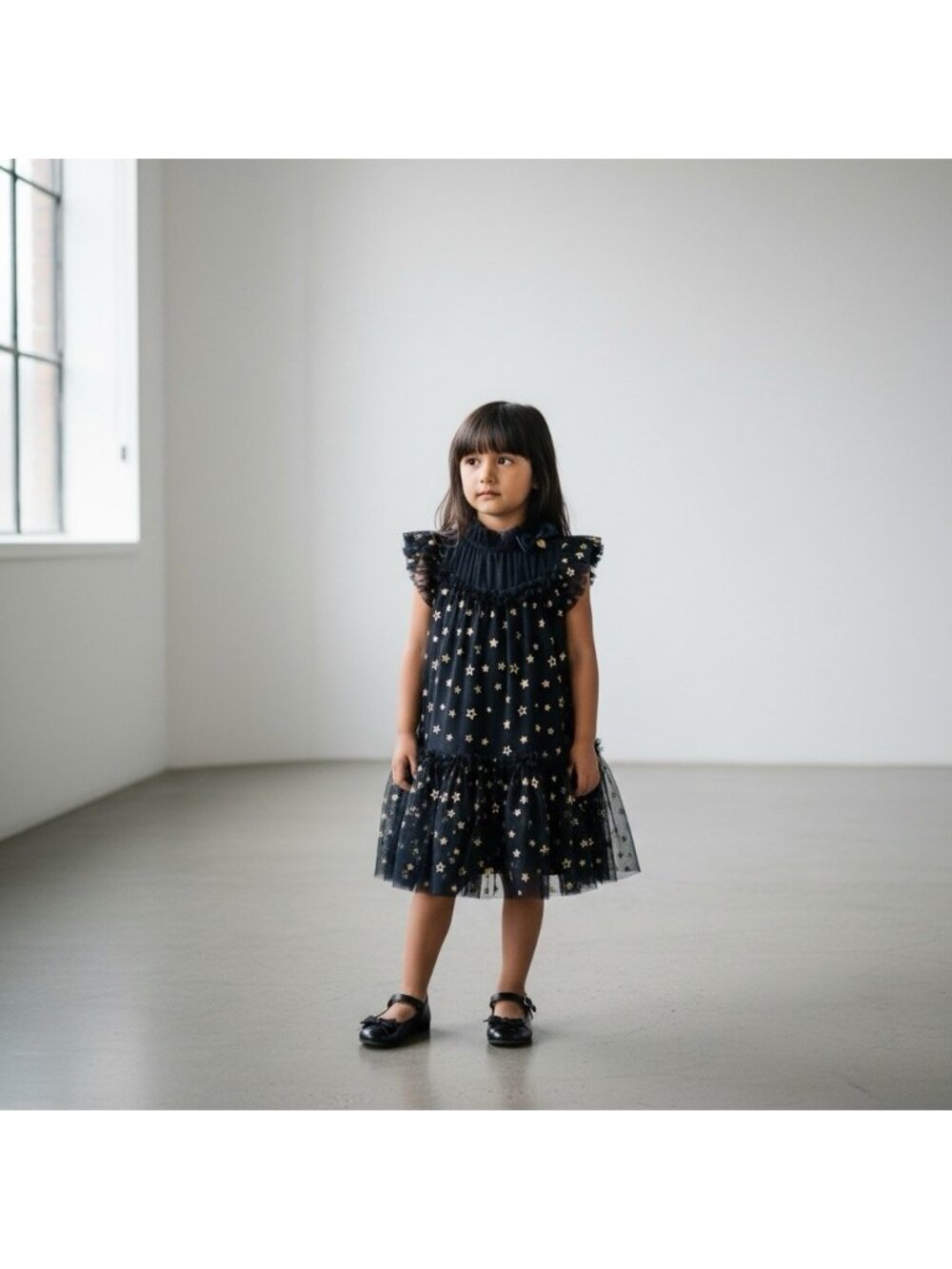 Angel's Face Girls' Navy Blue Golden Stars Tulle Tutu Dress Age 6-7y Midi